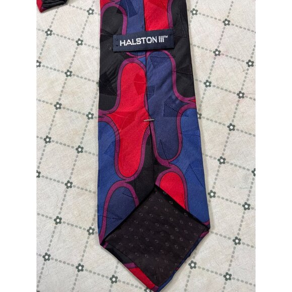 Vintage Halston III Silk Tie Abstract Pattern Vintage - Picture 14 of 16